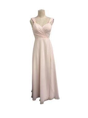 Azazie Blush Pink Sleeveless A-Line Gown With Back Cutout Size A0, Fundraiser Su